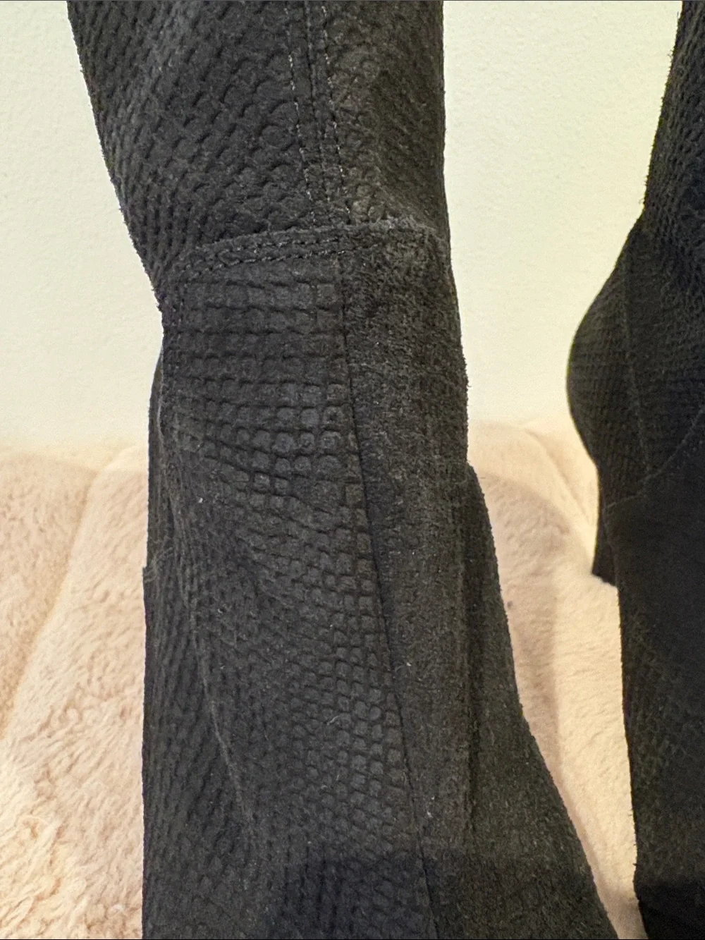 Free People Black Pointed Toe Embossed Suede Ankle Boots